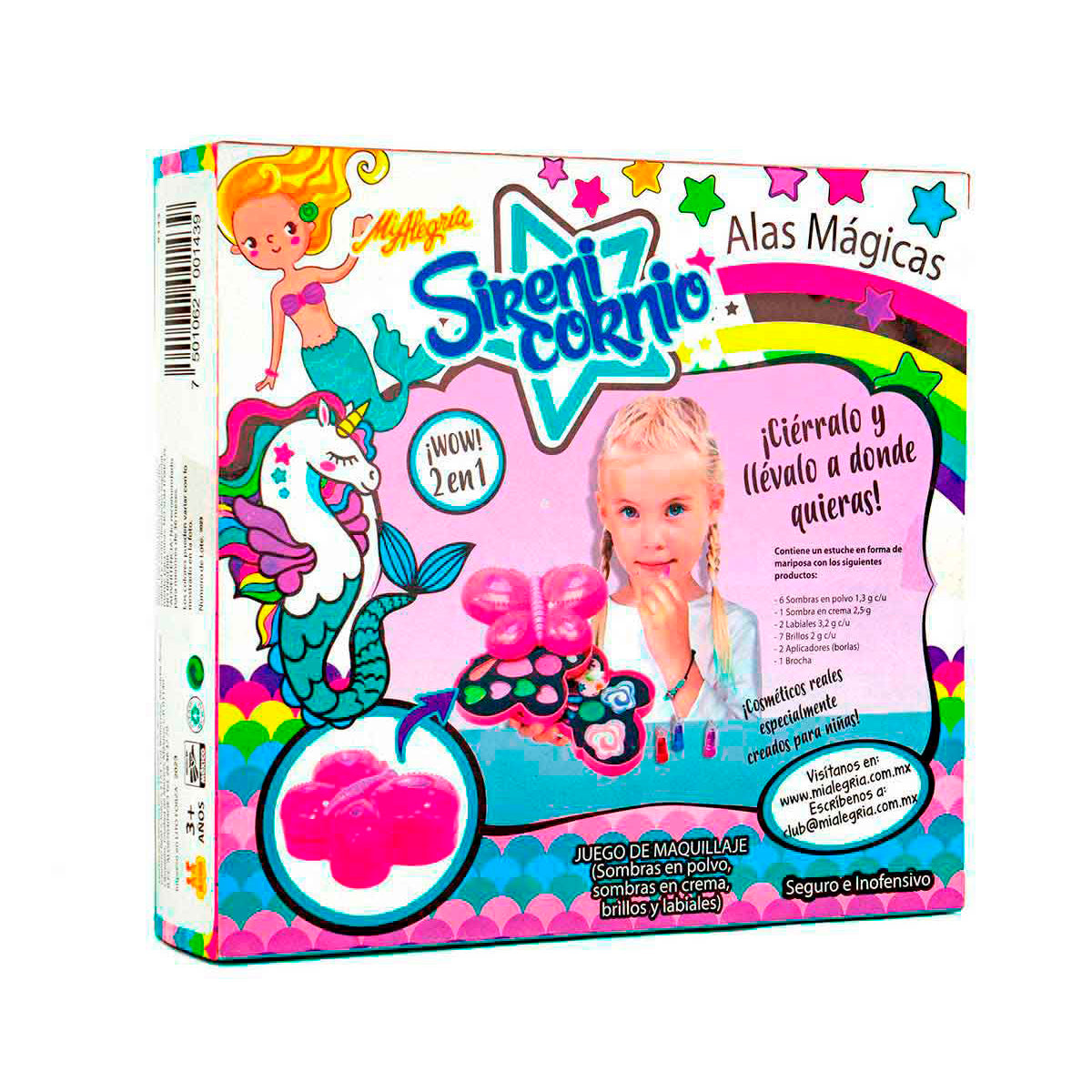 Estuche de Maquillaje Sirenicornio Alas Mágicas Mi Alegría