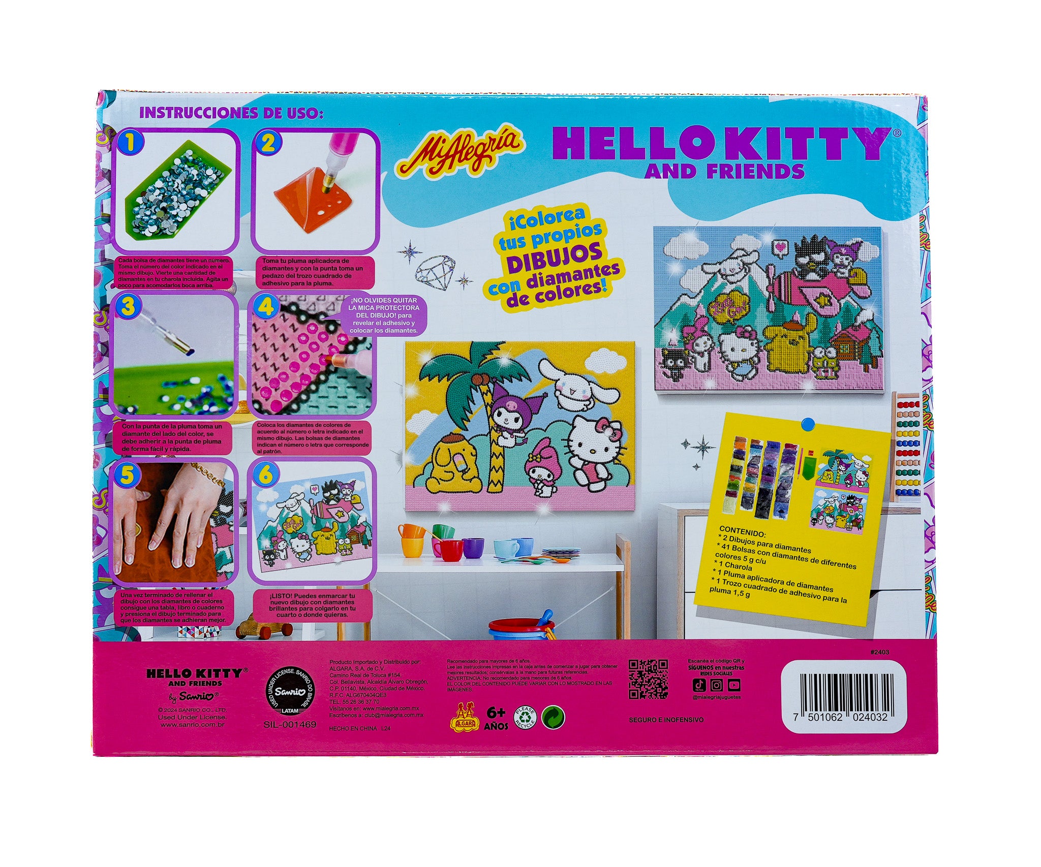 Set de Arte en Diamantes Hello Kitty y Amigos Mi Alegría