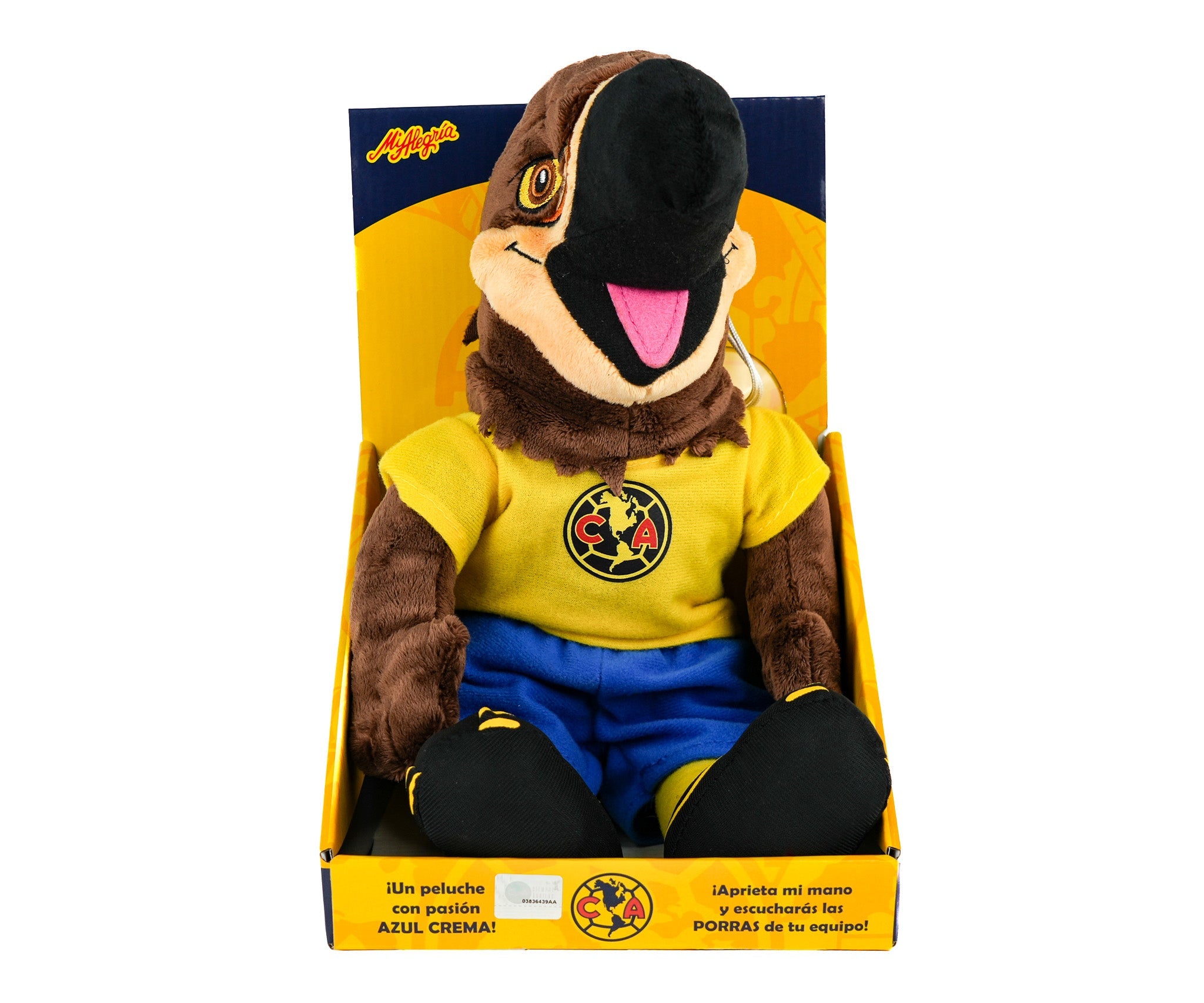 Peluche Grande Mascota de Futbol Águila con Sonido Mi Alegría