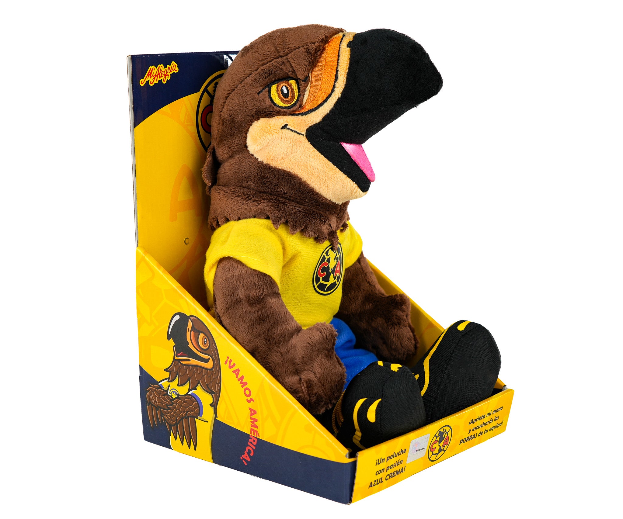 Peluche Grande Mascota de Futbol Águila con Sonido Mi Alegría