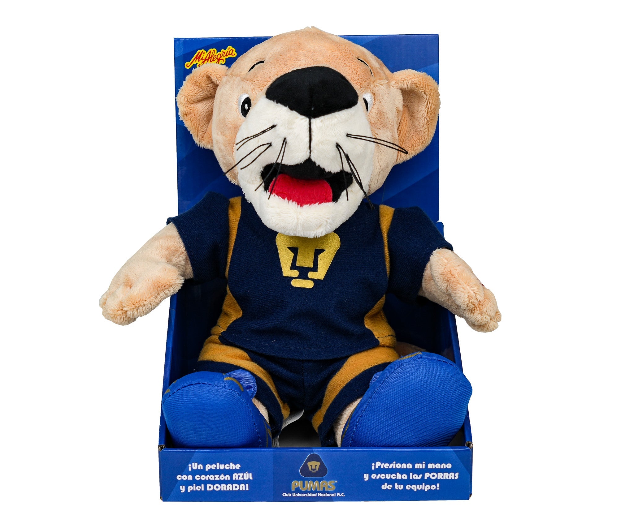 Peluche Grande Mascota de Futbol Pumas con Sonido Mi Alegría
