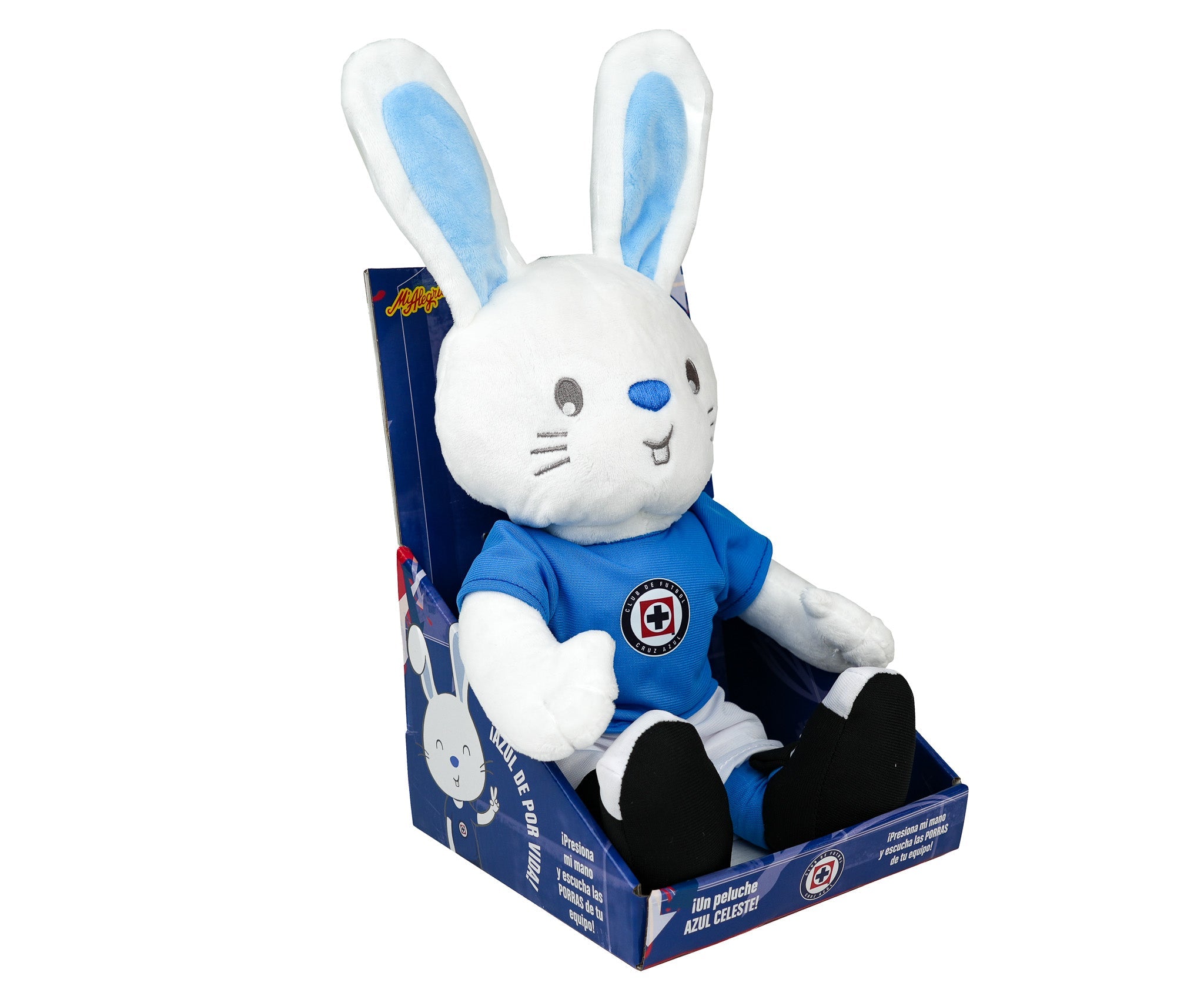 Peluche Conejo Mascota de Futbol Cruz Azul con Sonido Mi Alegría