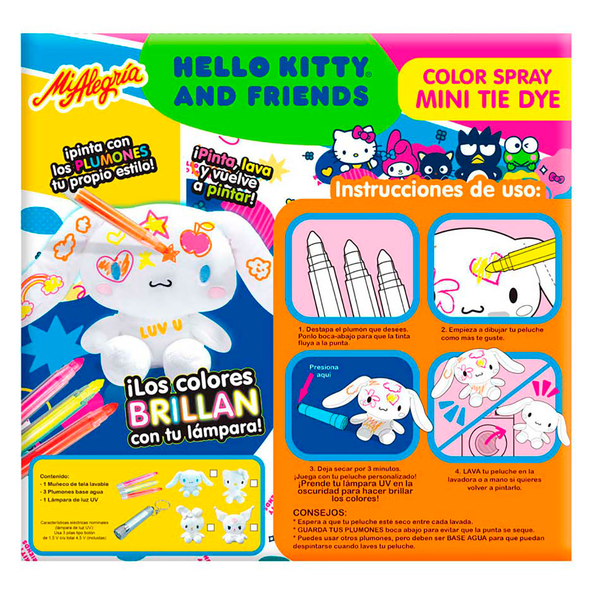 Peluche Cinamoroll Mini Tie Day Color Spray Mi Alegría