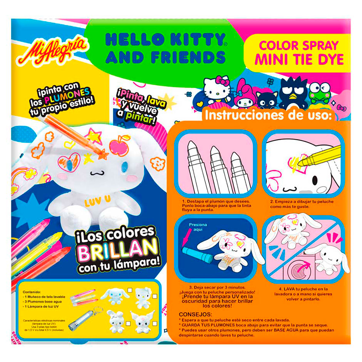Peluche My Melody Mini Tie Day Color Spray Mi Alegría