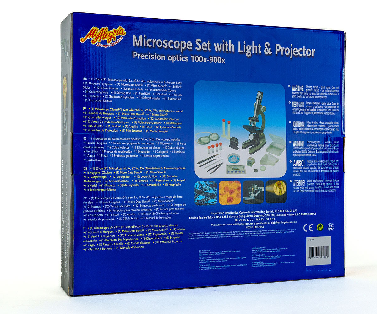 Juego de Microscopio con Luz y Proyector Mi alegría