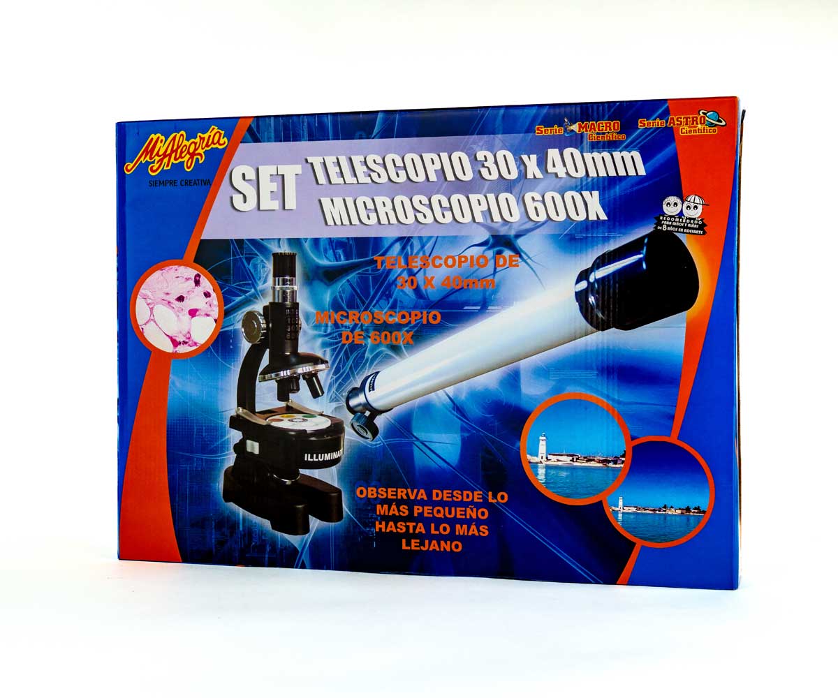 Set Microscopio 100x A 600x Y Telescopio 30x 40 mm - Mi Alegría