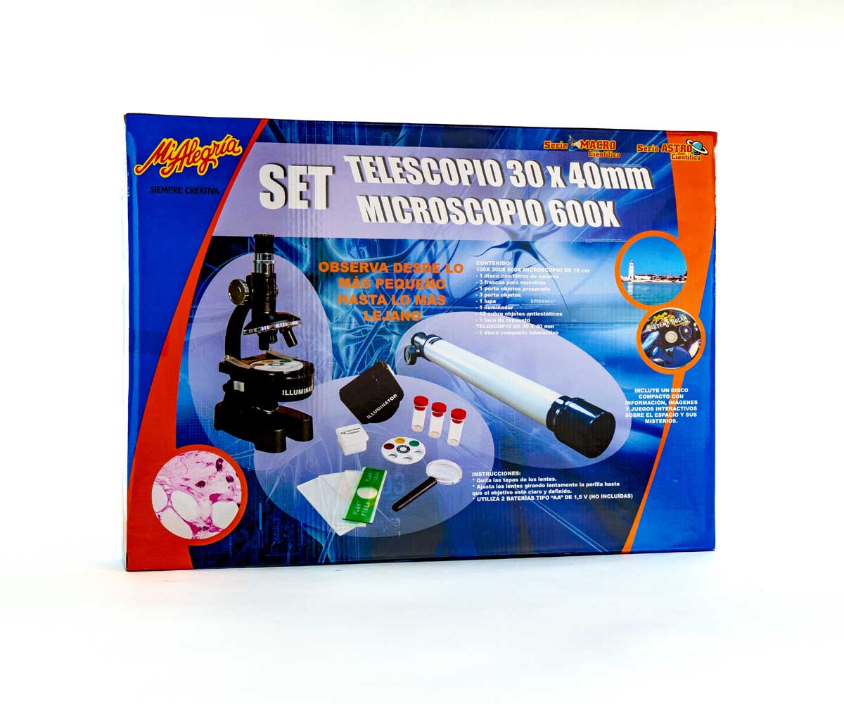 Set Microscopio 100x A 600x Y Telescopio 30x 40 mm - Mi Alegría